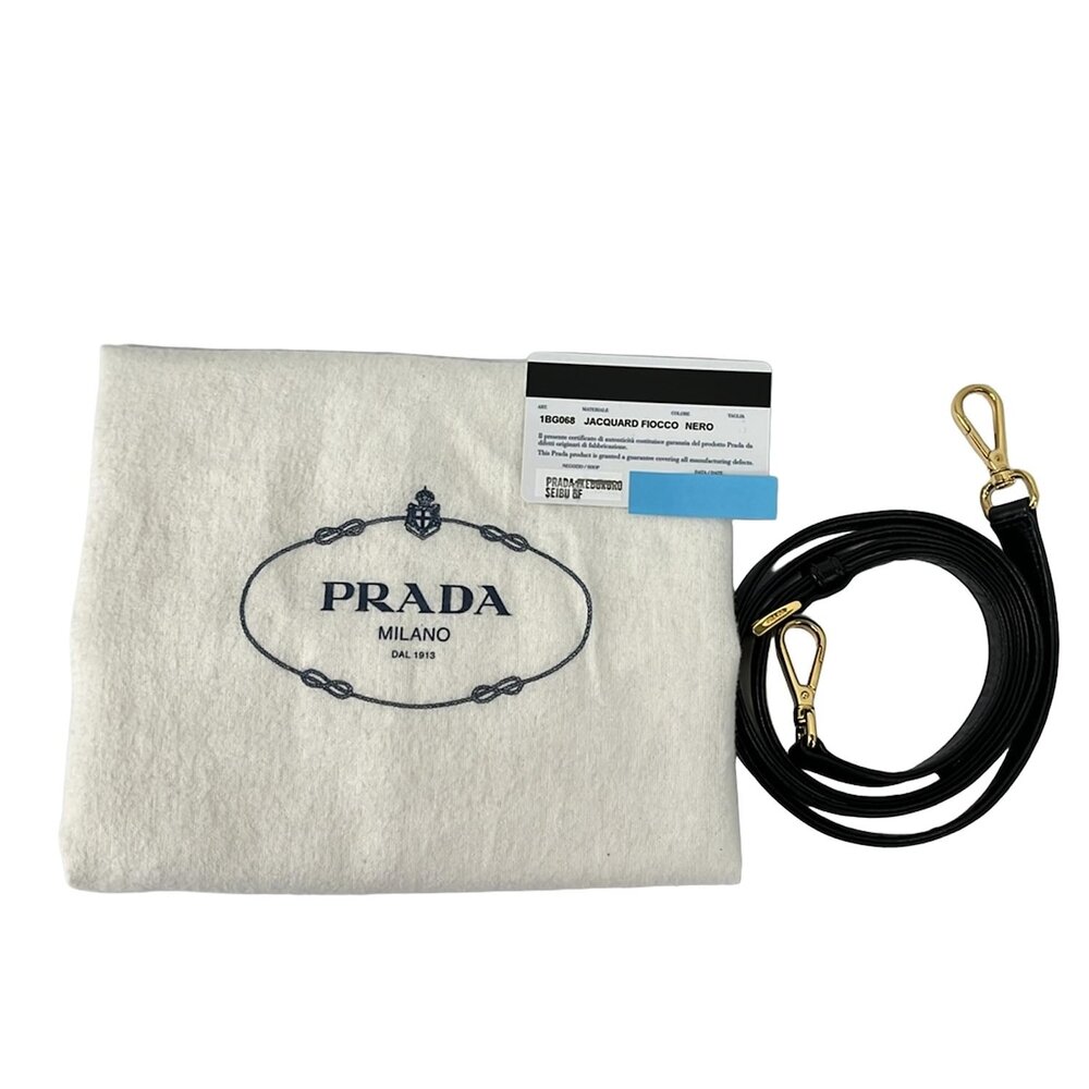 Prada Logo Jacquard Tote Bag 1BG068 Nylon Leather - Picture 8 of 10